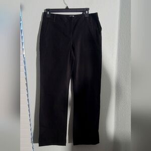 LOFT Black Suede Marisa Cotton Mod Rise bootleg  pants.. size 6